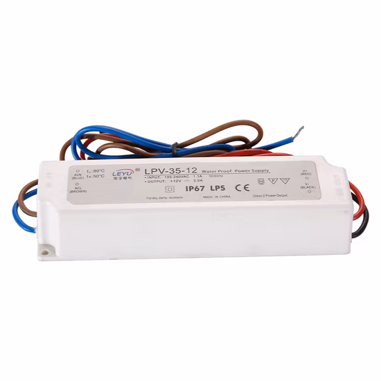 IP67 Outdoor Waterproof 12V/24V/48V 35W AC DC LED Power Driver with CE RoHS