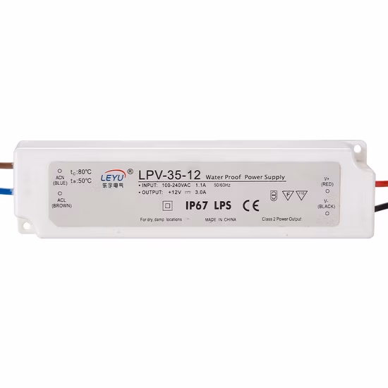 IP67 Outdoor Waterproof 12V/24V/48V 35W AC DC LED Power Driver with CE RoHS