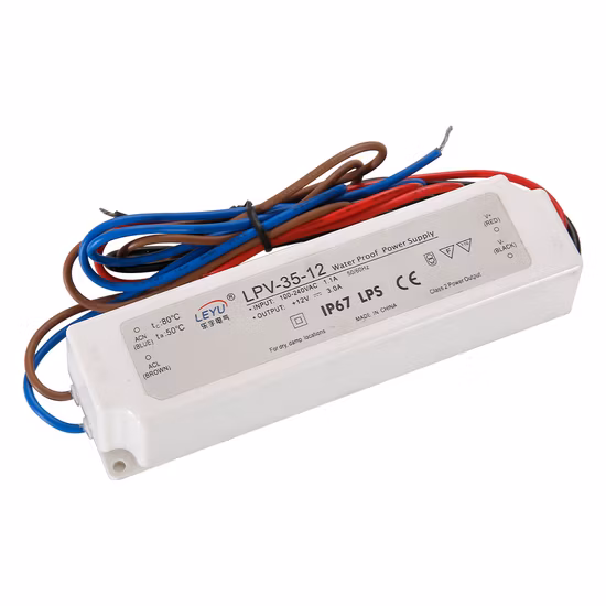 IP67 Outdoor Waterproof 12V/24V/48V 35W AC DC LED Power Driver with CE RoHS