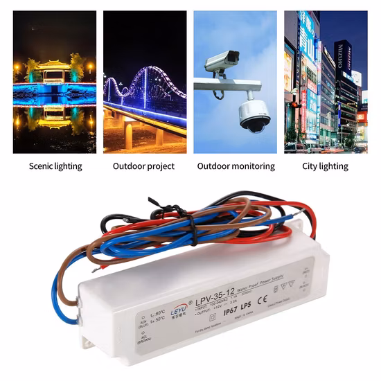 IP67 impermeable al aire libre 12V/24V/48V 35W AC DC LED controlador de potencia con CE RoHS